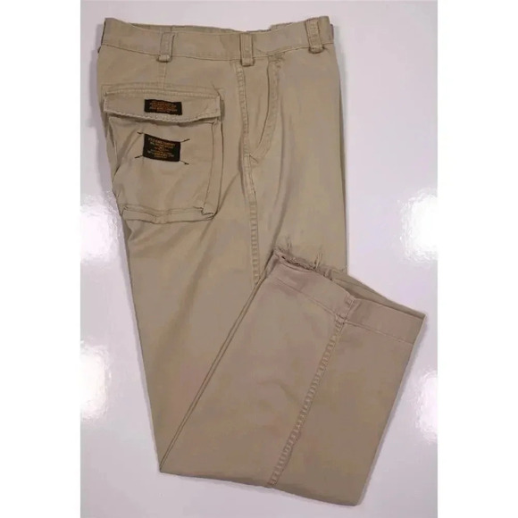 Polo Jeans Co Ralph Lauren Vintage 2000s Y2K Wide Leg Khaki Military Pants 32x29 - Picture 1 of 6